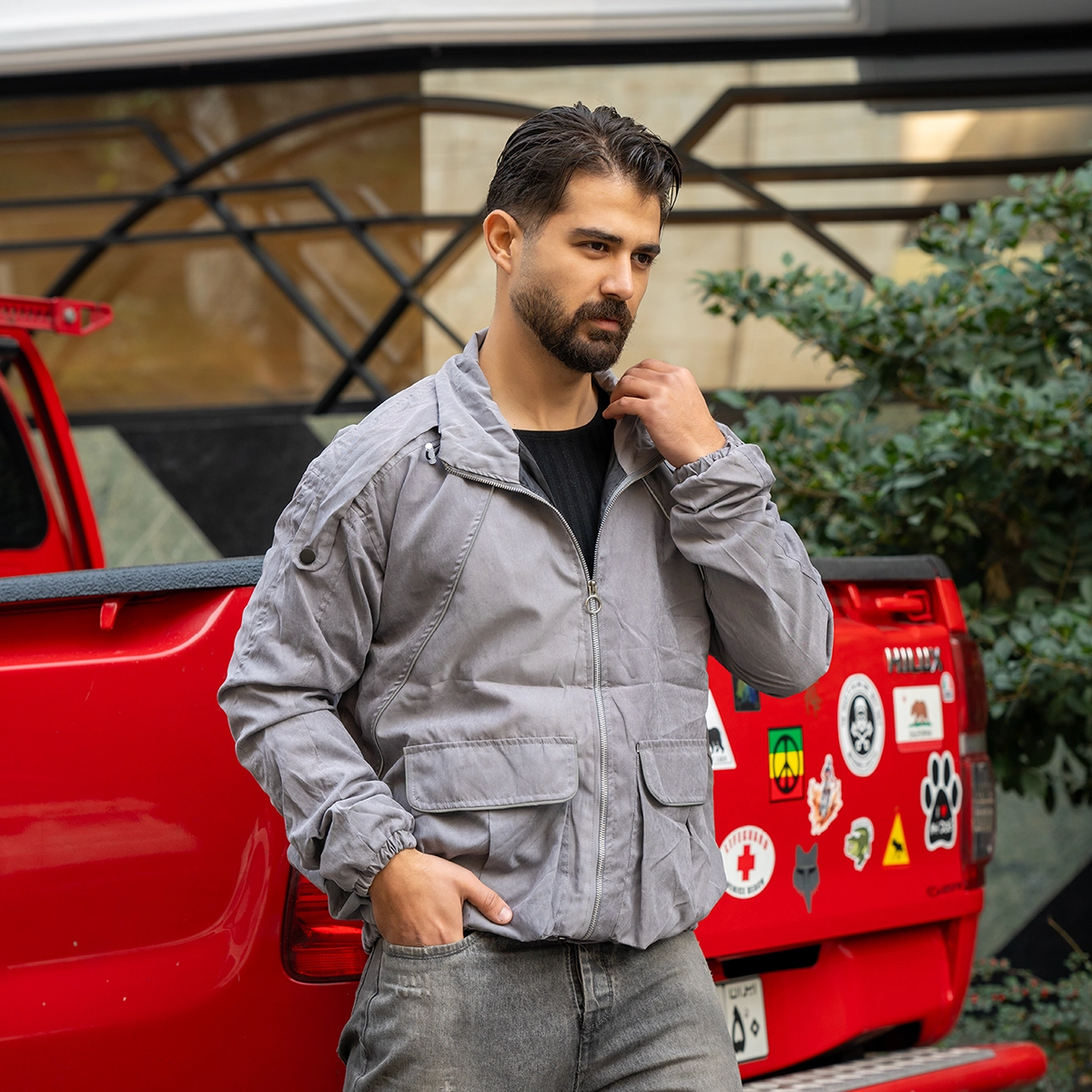 کاپشن میکرو طوسی مردانه مدل Panama