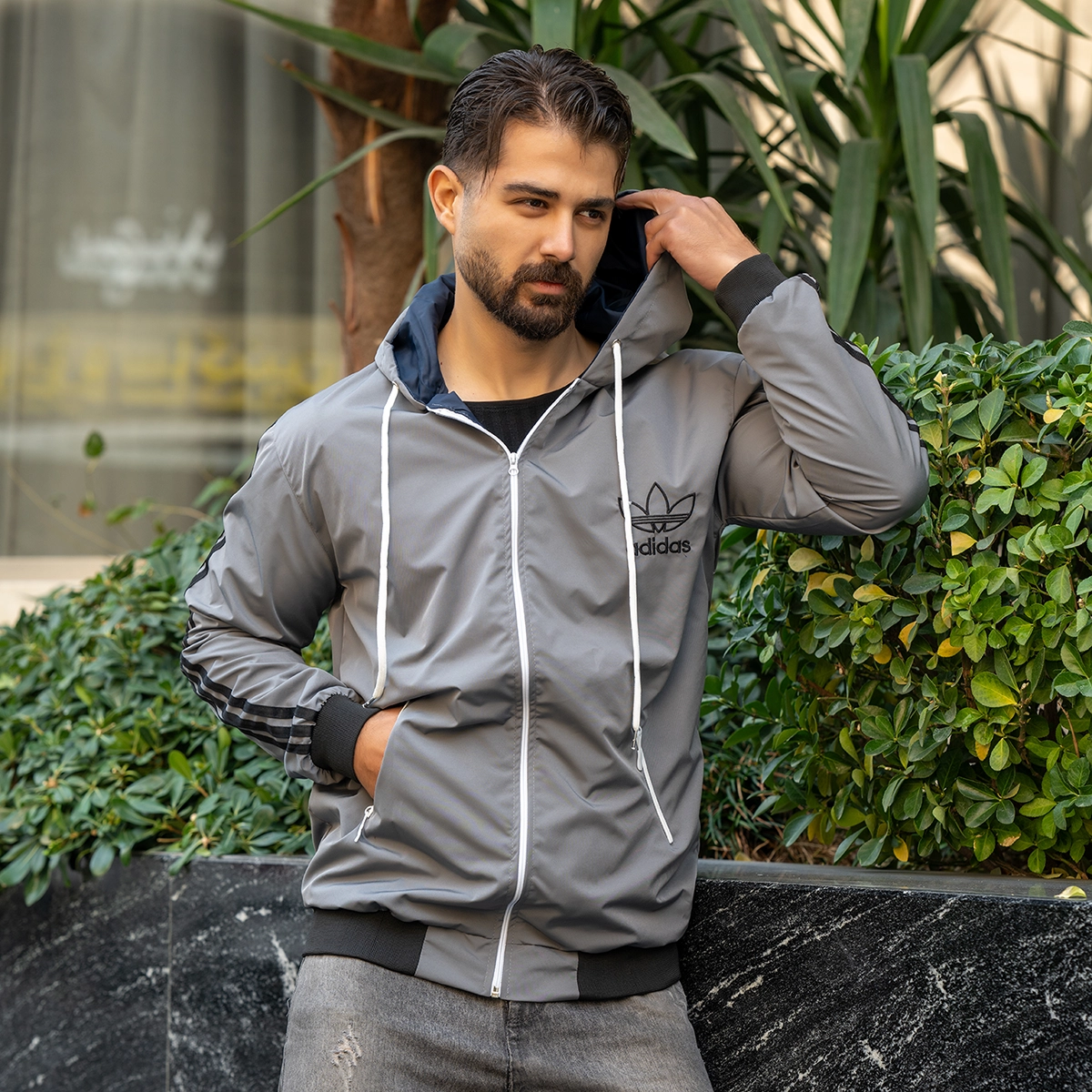 کاپشن بادی مردانه طوسی مدل P300