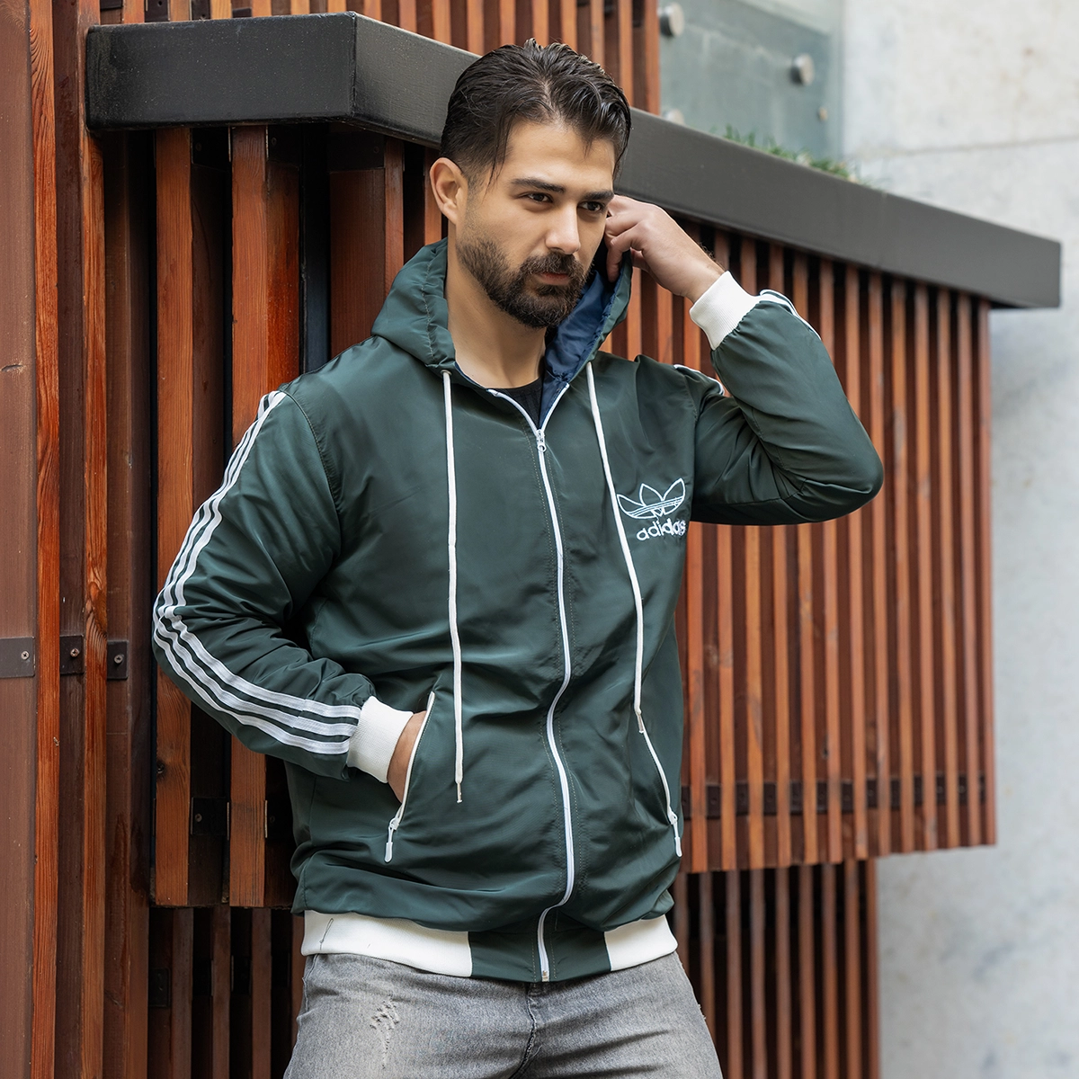 کاپشن بادی مردانه سبز مدل P300