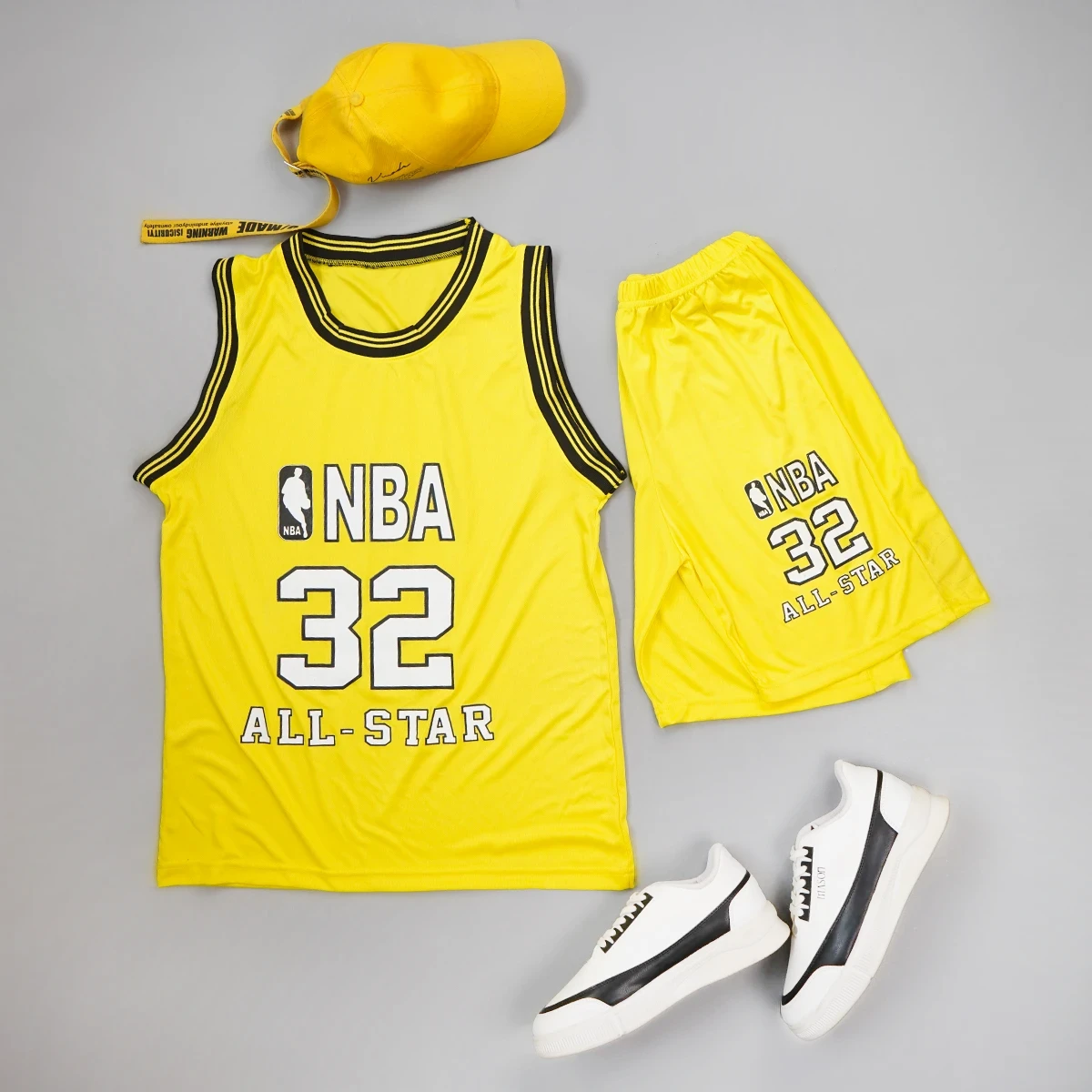 ست رکابی شلوارک زرد مردانه مدلJordan 23