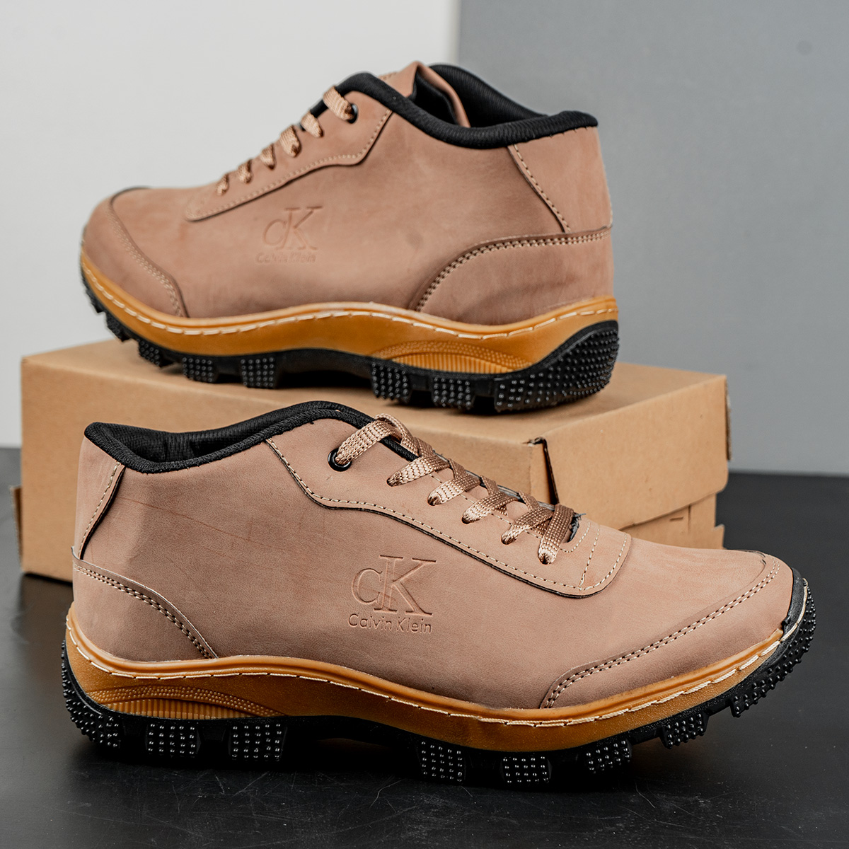 کفش مردانه خاکی CK مدل Behdad