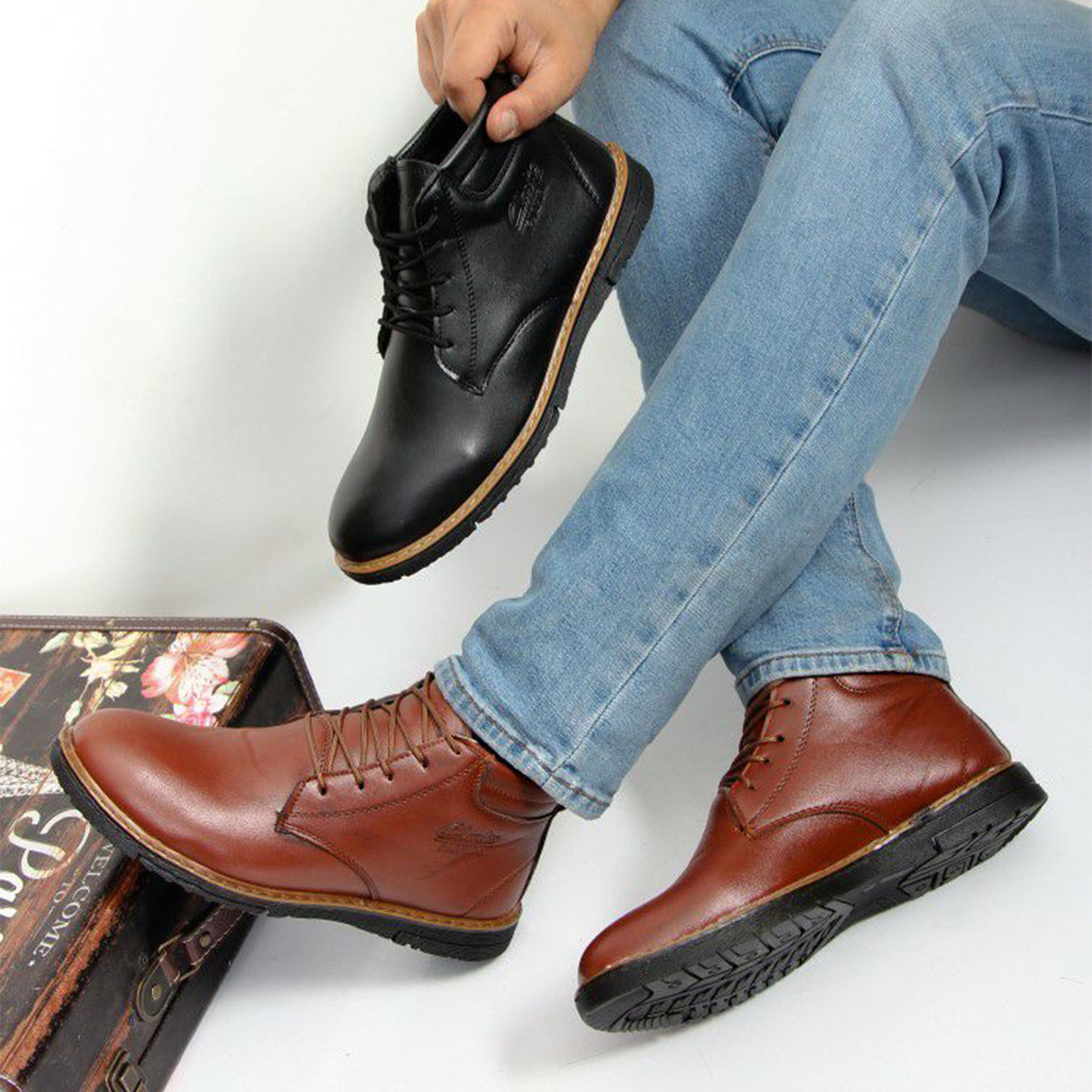 کفش ساقدار مردانه مدل KOTEN قهوه ای