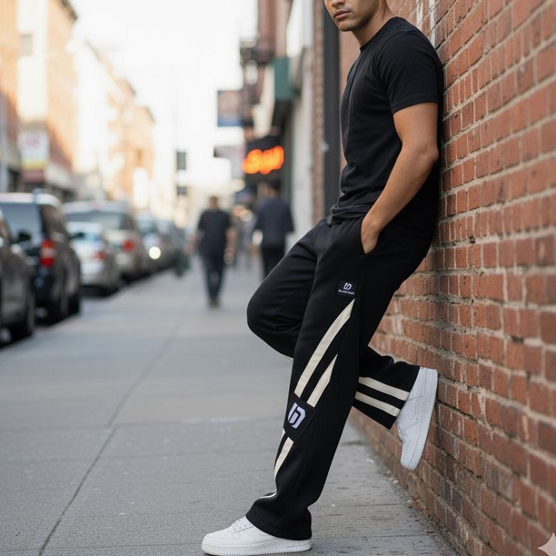 شلوار بنگال کش ۲ نوار مدل shayan-مشکی