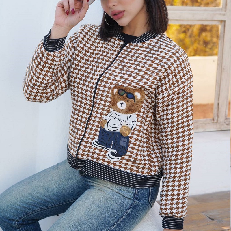 بامبر زنانه طرح تدی-قهوه ای