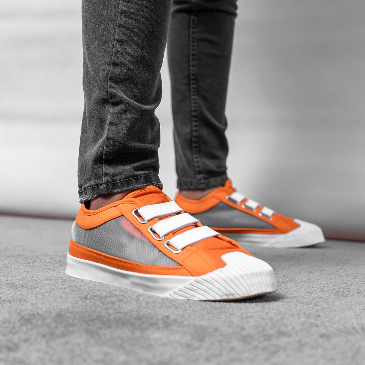 کفش ورزشی سفید نارنجی مردانه مدل Apali