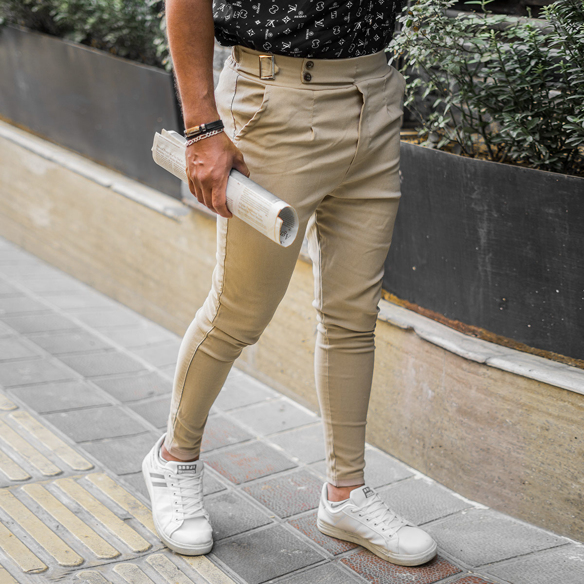 شلوار اسلش کرم مردانه مدل Keavan