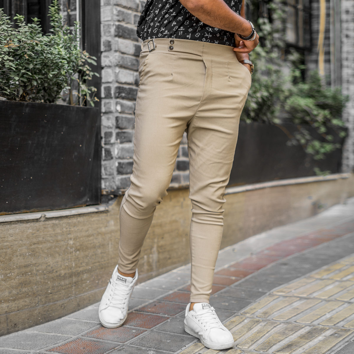 شلوار اسلش کرم مردانه مدل Keavan