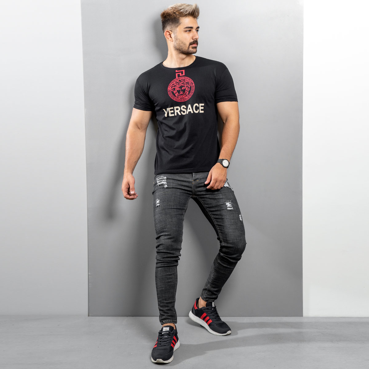 تیشرت Versace مردانه مشکی مدل Janatan