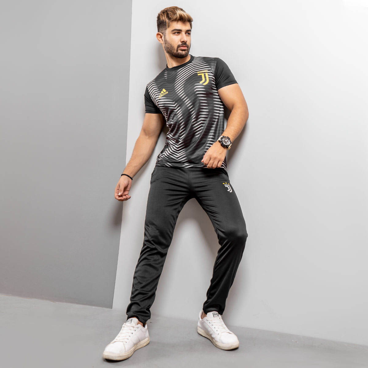 ست تیشرت شلوار یوونتوس مردانه مدل D74