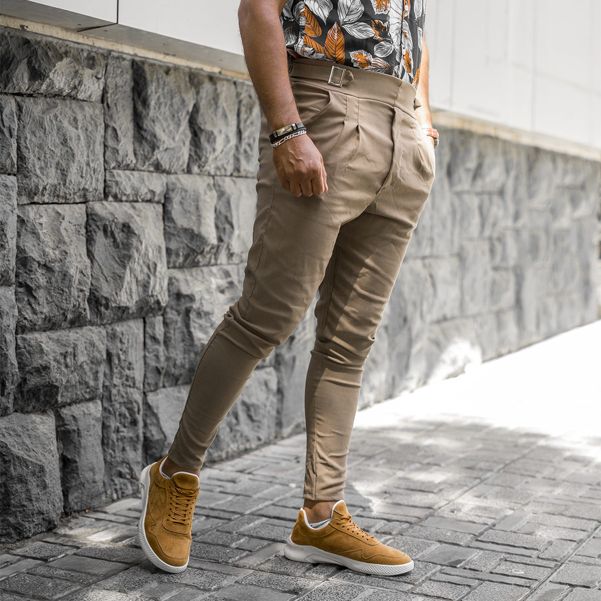 شوار اسلش قهوه ای مردانه مدل Saniyar(T)