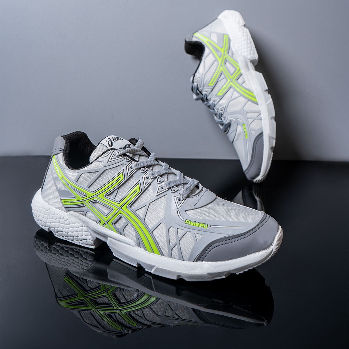 کفش ورزشی Asics مردانه طوسی سبز مدل Snopy