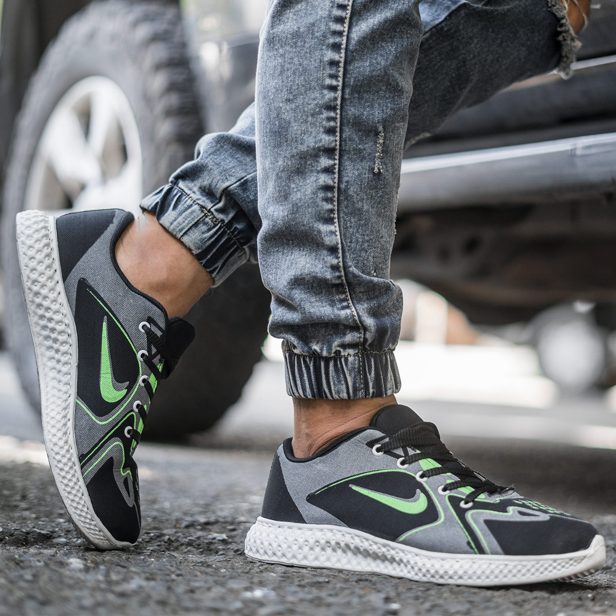 کفش ورزشی مشکی سبزمردانه مدل Miden(T)